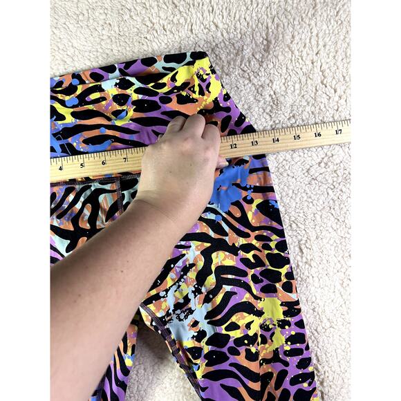 Women's Leggings Size Small Animal Print Neon Splatter Paint Comfort Quality - Picture 6 of 8